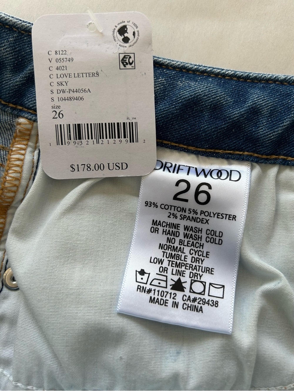 DRIFTWOOD Eva Love Letter Bootcut Embroidered Jeans, 26 NWT - Picture 10 of 12